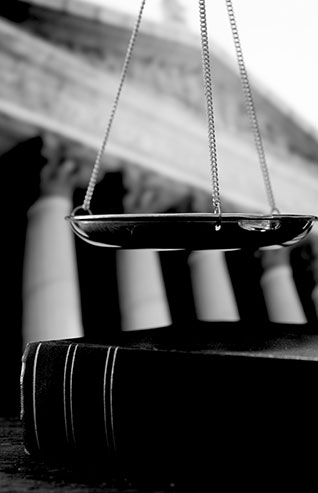 Scales of justice in black and white